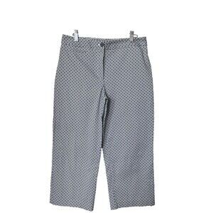 Talbots Women's Size 8 Black White Geometric Print Cropped Pants